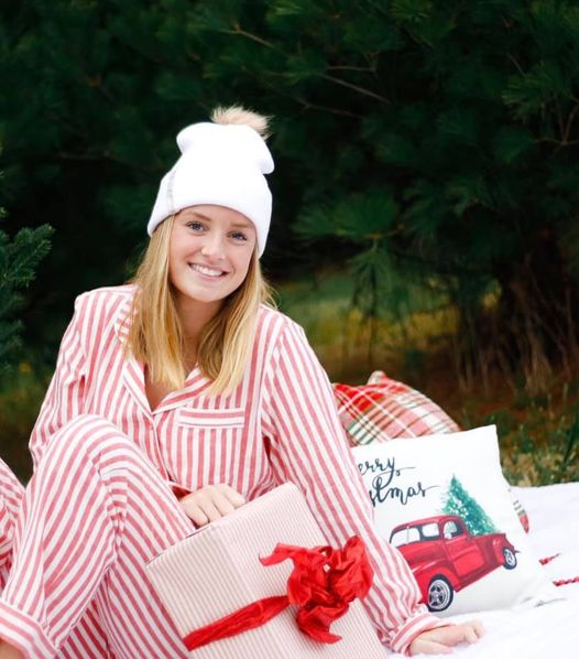 cream pom pom beanie