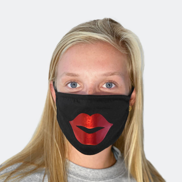 Three Pack of Masks with Red Lips