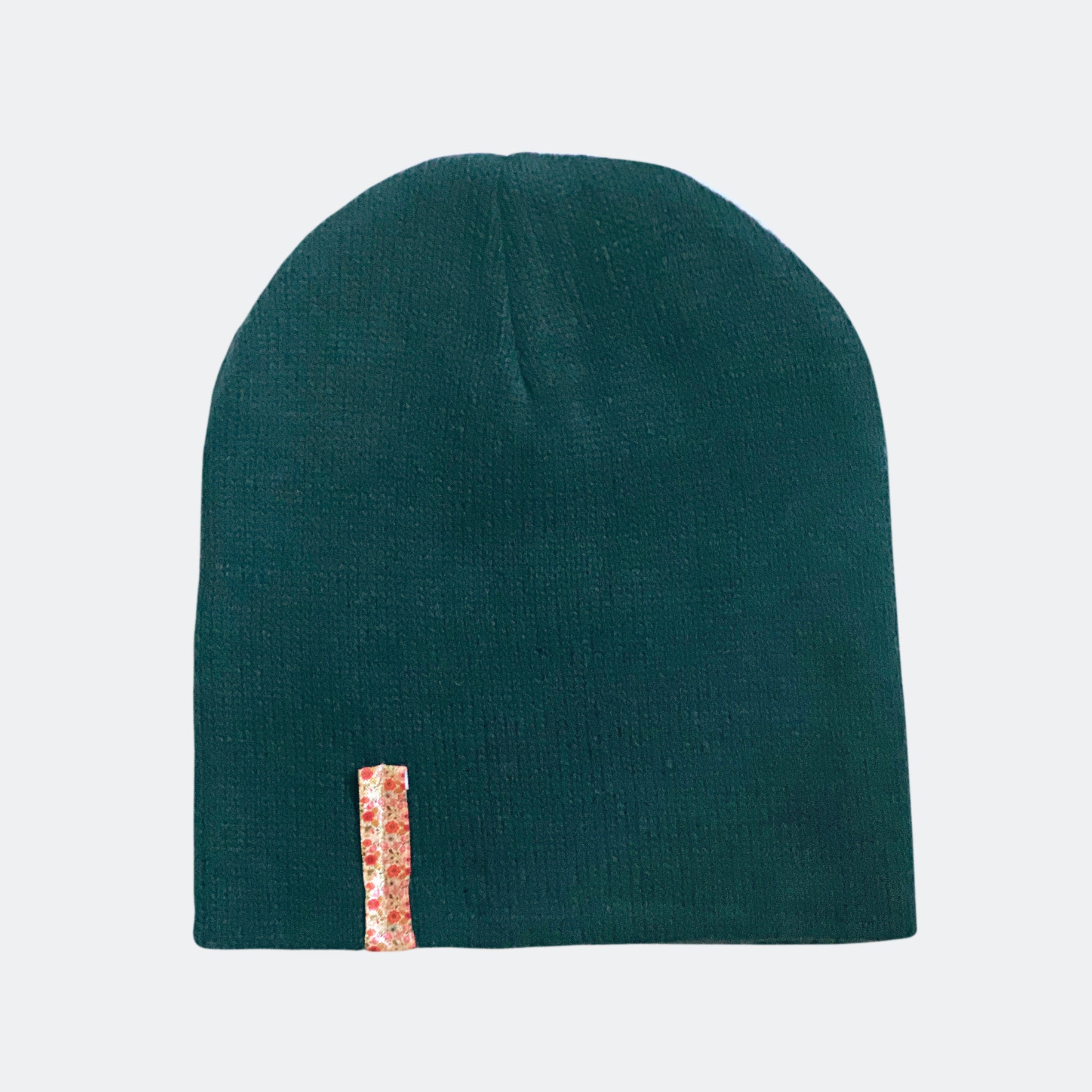 navy with floral beanie