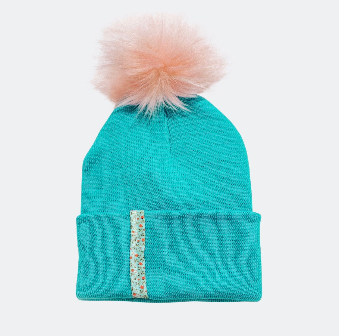 blue pom pom beanie