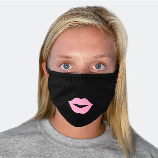 Three Pack of Masks with Pink Lips