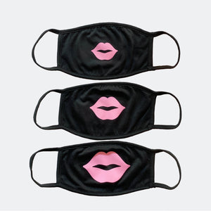Three Pack of Masks with Pink Lips